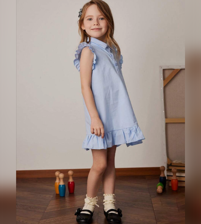 🌤️ Twirl & Shine in the Sky Ruffle Dress 💎