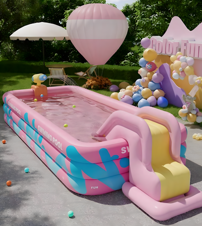 🌞 Pink Splash Slide Pool – Endless Summer Fun for Kids 🌸