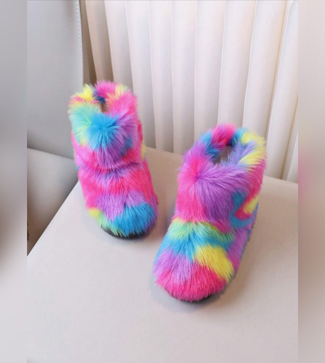 🦄 Dreamy Puff Rainbow Boots 💖